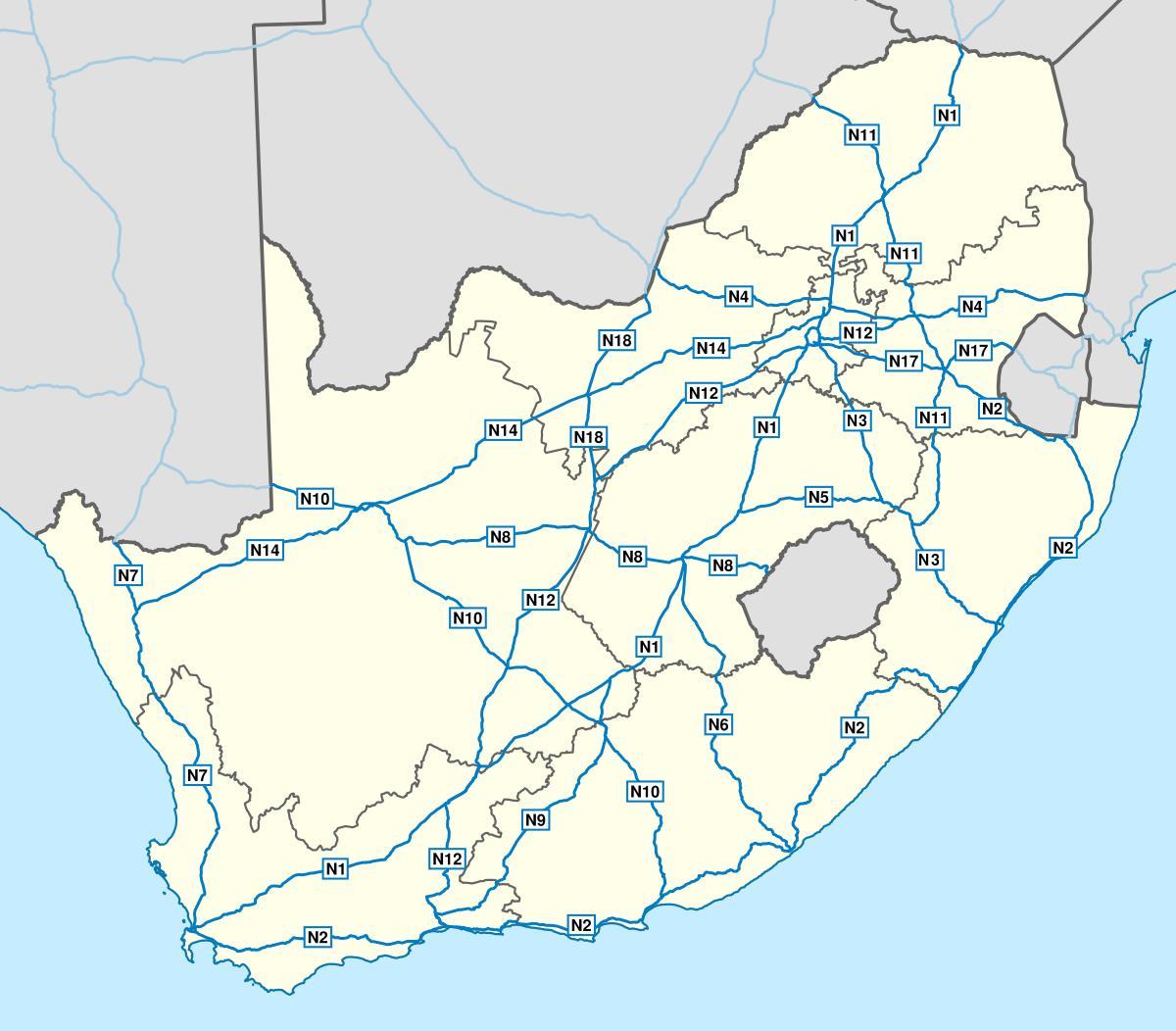 Mapa de conducción de Sudáfrica