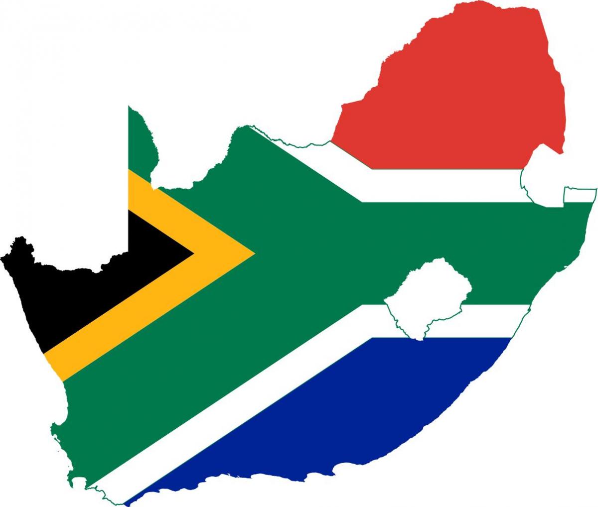 Mapa de la bandera de Sudáfrica
